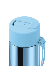 Load image into Gallery viewer, Frank Green Ceramic Reusable Bottle - Blue Chrome with Flip Straw Lid Sky Blue 20oz/595ml