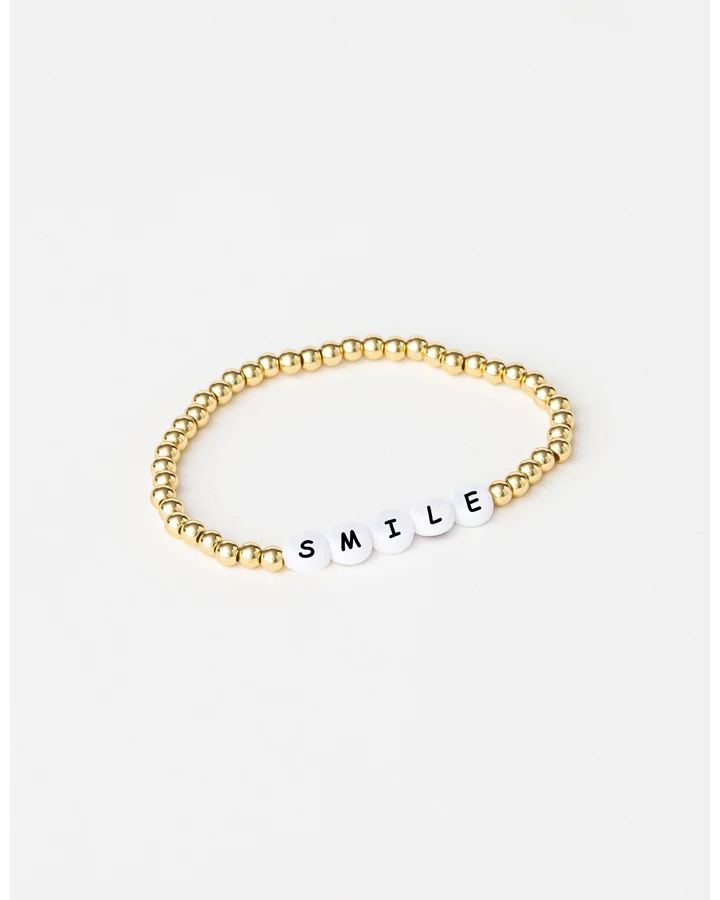 Stella + Gemma Bracelet - Gold Bead - Smile