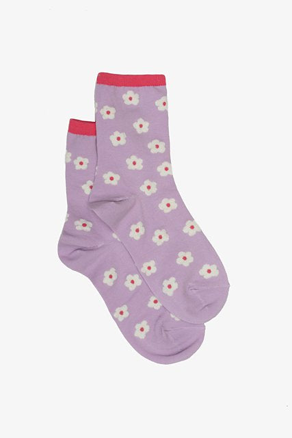 Antler Socks - Lurex Daisy Sock - Lilac