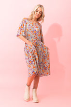 Load image into Gallery viewer, Charlo by Augustine - Louise Midi Dress Blue Viscose Floral

