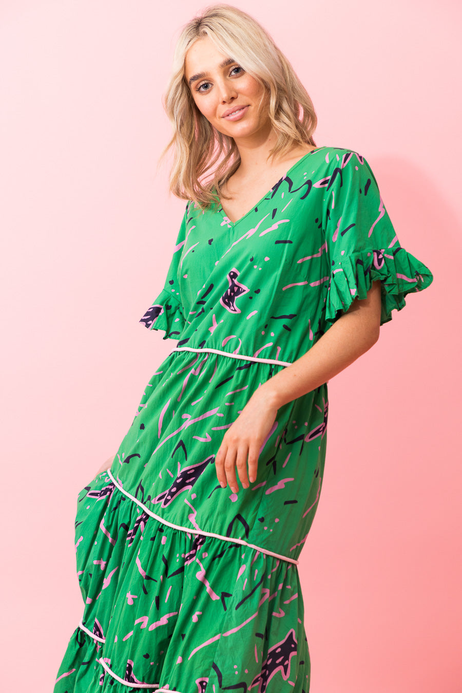 Charlo by Augustine - Fox Midi Dress Green