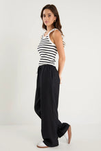 Load image into Gallery viewer, Flo & Frankie - Wellness Black Linen Pull On Wide Leg Pants