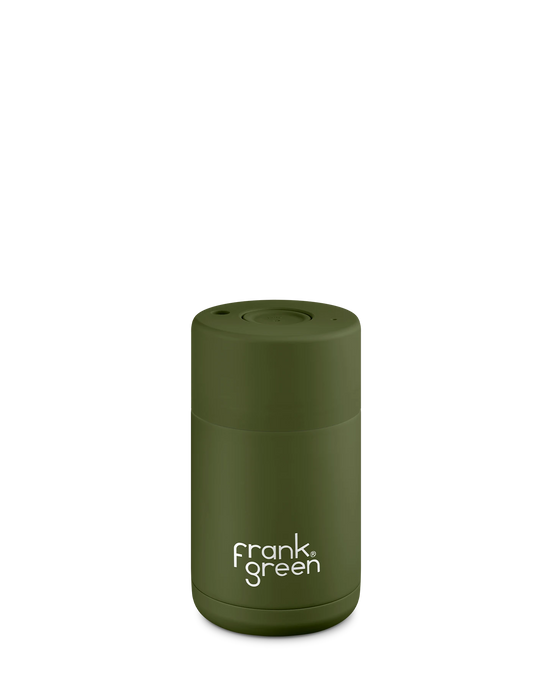 Frank Green Ceramic Reusable Cup - Khaki - 10oz/295ml | Pink Lemonade