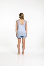 Load image into Gallery viewer, Homelee Heather Singlet - Cerulean Stripes
