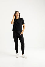 Load image into Gallery viewer, Homelee Apartment Pants - Winter - Black with Orchid Damask X