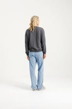 Load image into Gallery viewer, Homelee Camilla Crew - Graphite with Blossom Berry Bow