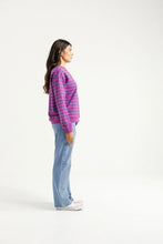 Load image into Gallery viewer, Homelee Kayla Crew - Hyacinth Stripe
