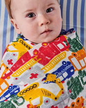 Load image into Gallery viewer, Kip & Co Bamboo Muslin Baby Swaddle - Big Wheels