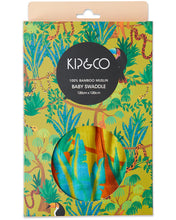 Load image into Gallery viewer, Kip & Co Bamboo Muslin Baby Swaddle - Jungle Boogie