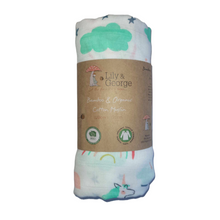 Load image into Gallery viewer, Lily & George - White Rainbow Bamboo/Cotton Muslin