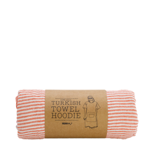 Load image into Gallery viewer, Moana Road - Turkish Towel Hoodie - Pink & Orange Stripe