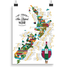 Load image into Gallery viewer, NZ Sip and Scratch Map - Wine - A2