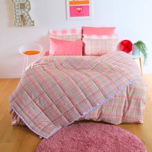 Load image into Gallery viewer, Patterson Rose - Florence Stripe & Fliss Gingham Bedspread - Large