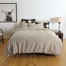 Load image into Gallery viewer, Patterson Rose - Luna Oatmeal & Black Stripe Duvet Cover Set - King