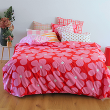 Load image into Gallery viewer, Patterson Rose - Ruby Red & Pink Flower Duvet Cover Set - Single