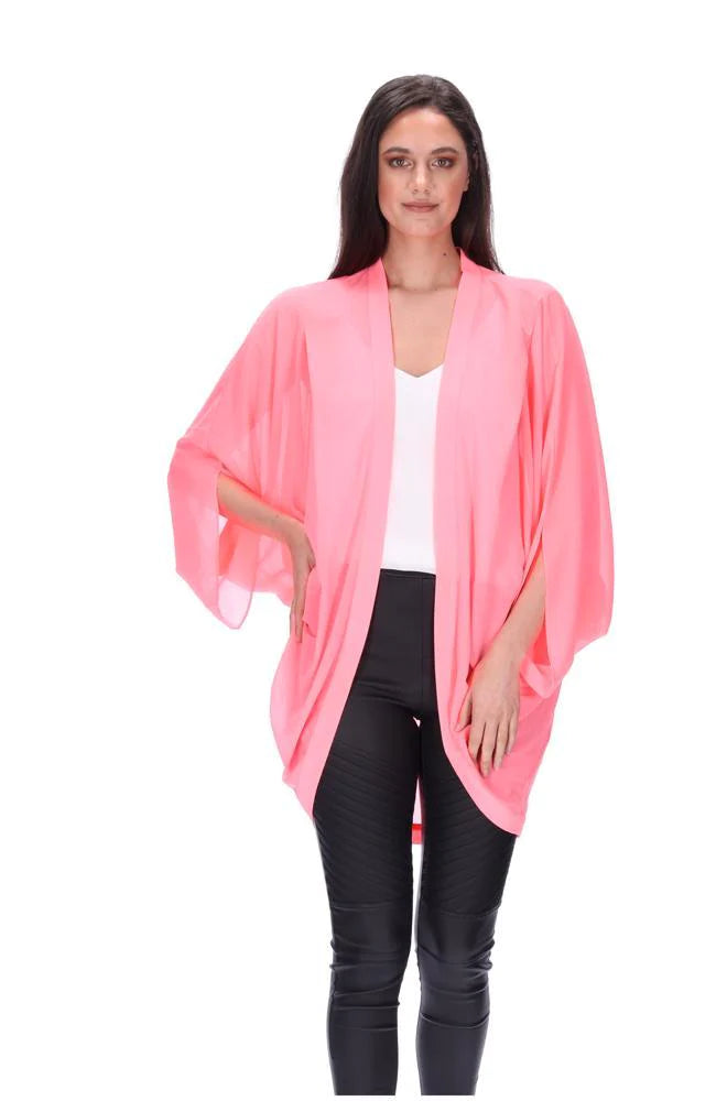 Pretty Basics by Augustine - Plain Kimono Fluro Pink Short