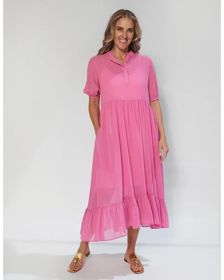 open lace back dress Stella + Gemma Calypso Dress - Punch Pink