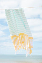 Load image into Gallery viewer, Izzy and Jean Turkish Towel - Sofia Mint Yellow
