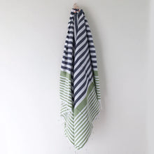 Load image into Gallery viewer, Izzy and Jean Turkish Towel - Sofia Navy Olive
