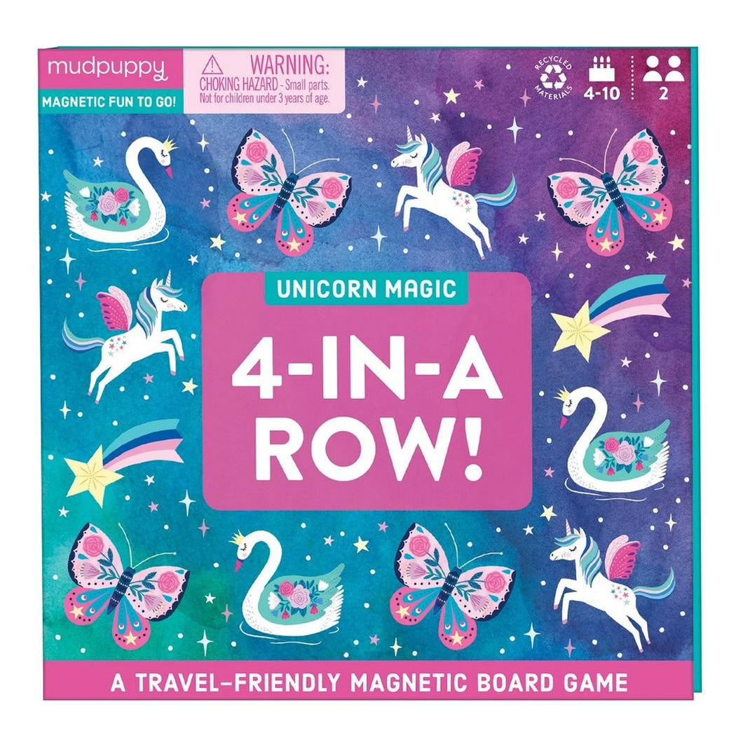 Mudpuppy Unicorn Magic - 4 in a Row Magnetic Game