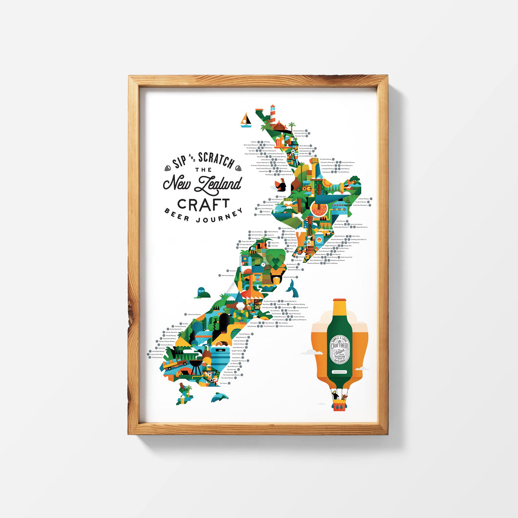 NZ Sip & Scratch Map - Craft Beer