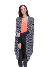 Load image into Gallery viewer, Pretty Basics by Augustine - Everylove Cardi Navy/White Stripe Long
