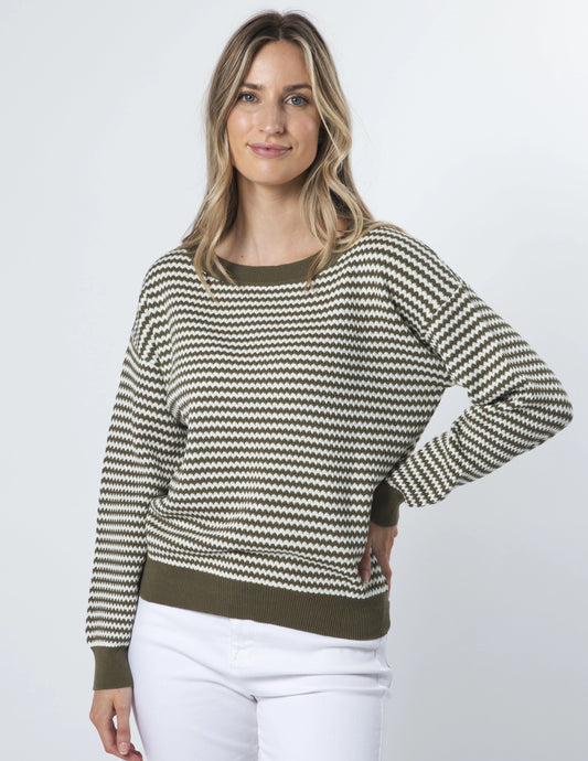 Stella + Gemma Khloe Jumper - Olive | Pink Lemonade