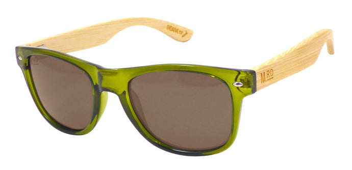 Moana Road - Sunglasses - 50/50's Olive with Wood Arms | Pink Lemonade