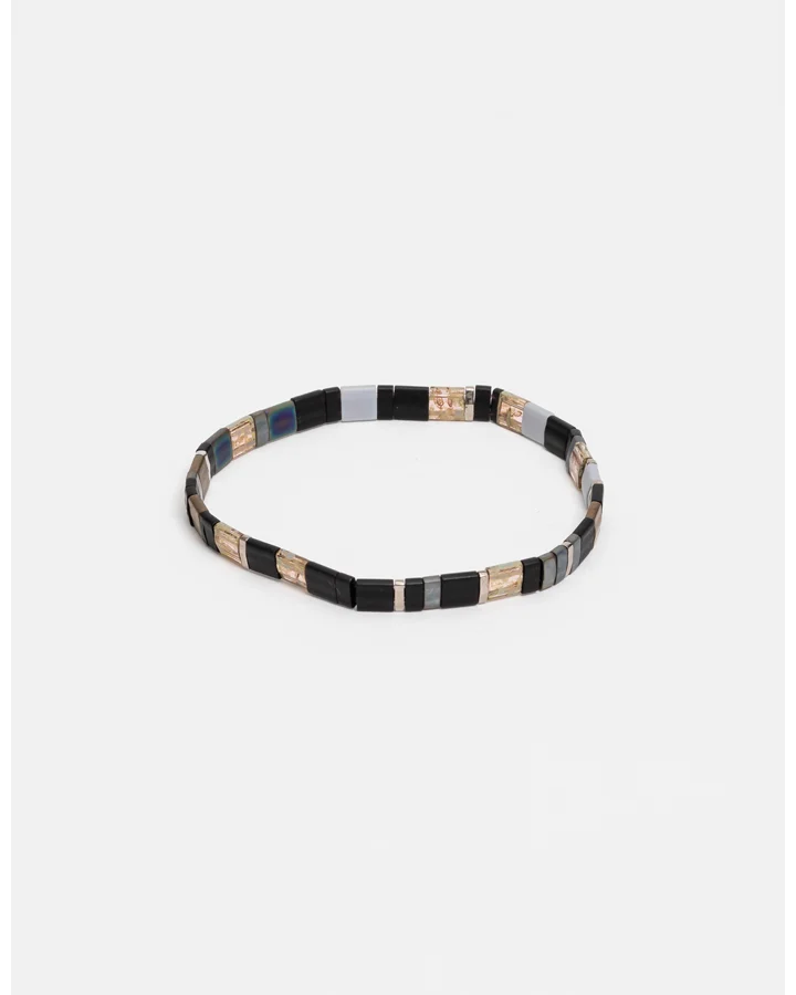 Stella + Gemma Bracelet - Tila Beads - Black/Grey