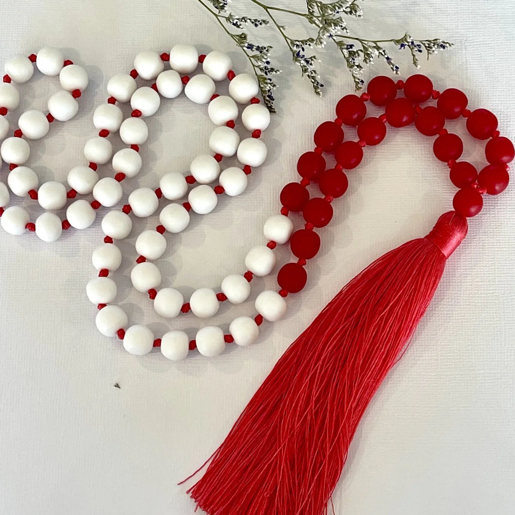 Tassel Necklace - Berry Duo