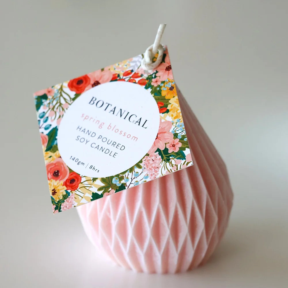 Botanical - Soy Lattice Lantern Shaped Candle - Spring Blossom Fragrance