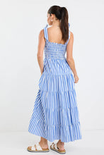 Load image into Gallery viewer, Flo &amp; Frankie - Isabella Bright Blue Stripe Strappy Tiered Maxi Dress
