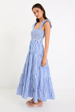 Load image into Gallery viewer, Flo &amp; Frankie - Isabella Bright Blue Stripe Strappy Tiered Maxi Dress

