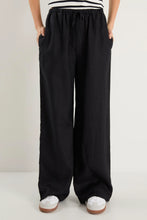 Load image into Gallery viewer, Flo &amp; Frankie - Wellness Black Linen Pull On Wide Leg Pants
