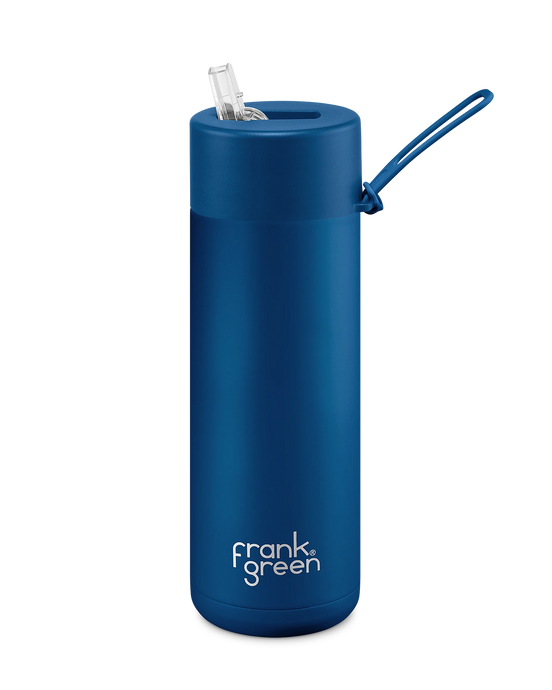 Frank Green Ceramic Reusable Bottle - Deep Ocean - 20oz/595ml | Pink Lemonade