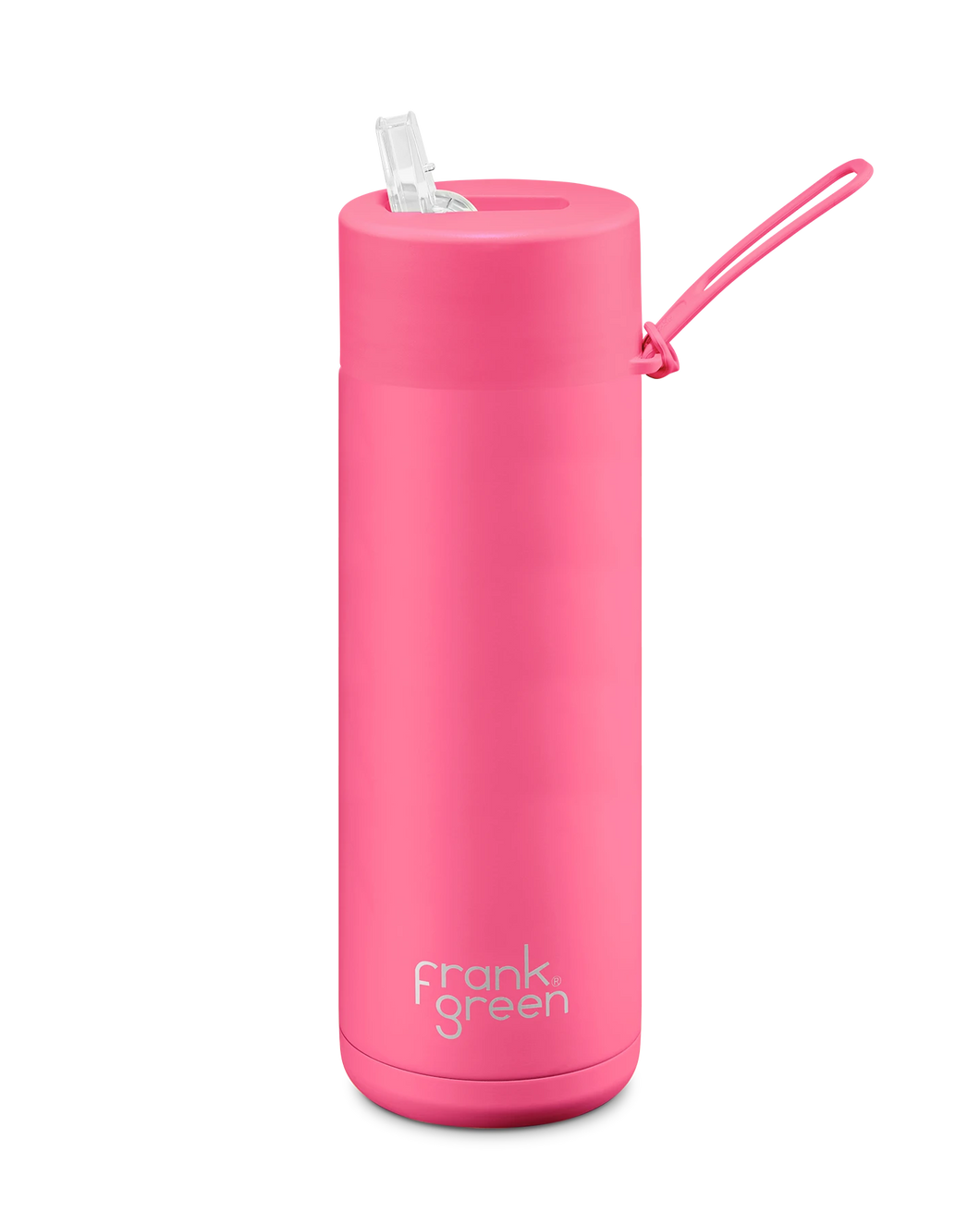 Frank Green Ceramic Reusable Bottle - Neon Pink - 20oz/595ml | Pink Lemonade