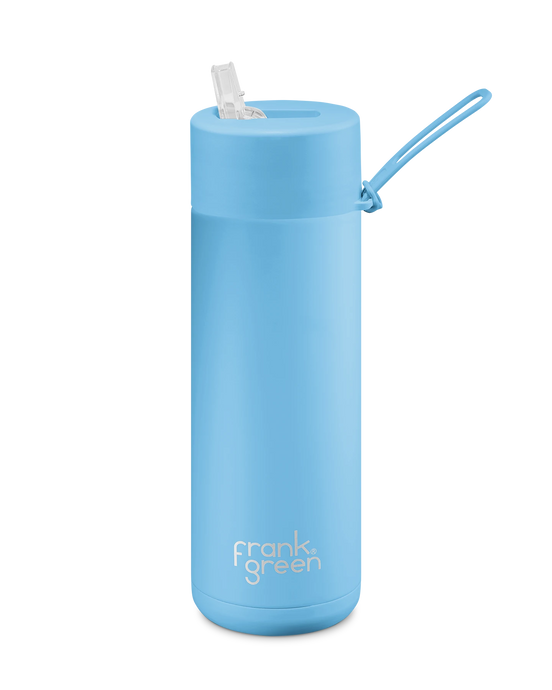 Frank Green Ceramic Reusable Bottle - Sky Blue - 20oz/595ml | Pink Lemonade