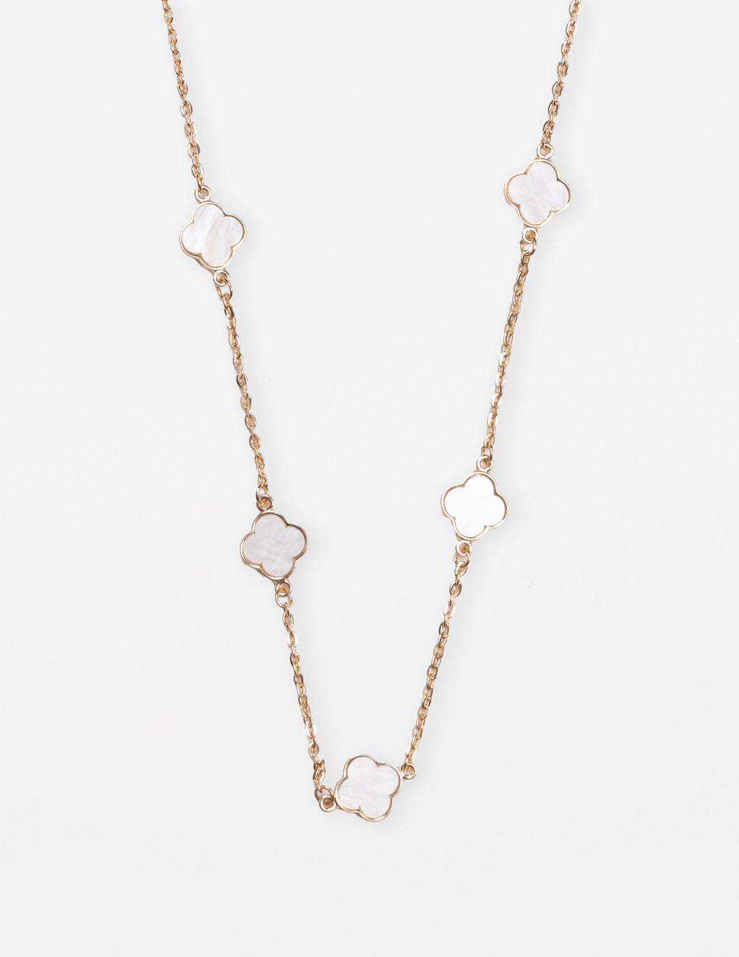 Stella + Gemma Necklace - Gold Chain Mother of Pearl Flowers