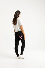 Load image into Gallery viewer, Homelee Apartment Pants - Black with Candy Pink X
