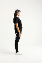 Load image into Gallery viewer, Homelee Apartment Pants - Winter - Black with Lilac Damask X
