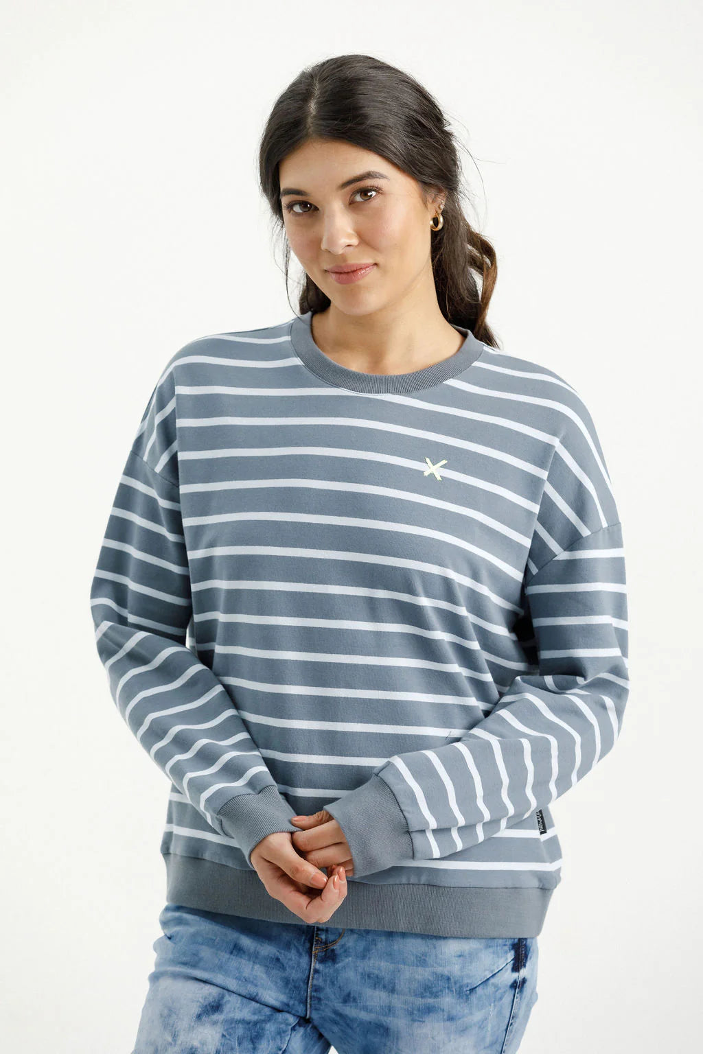 Homelee Kayla Crew - Stormy Stripe