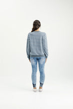 Load image into Gallery viewer, Homelee Kayla Crew - Stormy Stripe
