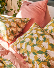 Load image into Gallery viewer, Kip &amp; Co - Daisy Bunch Mustard - Two Standard Organic Cotton Pillowcases
