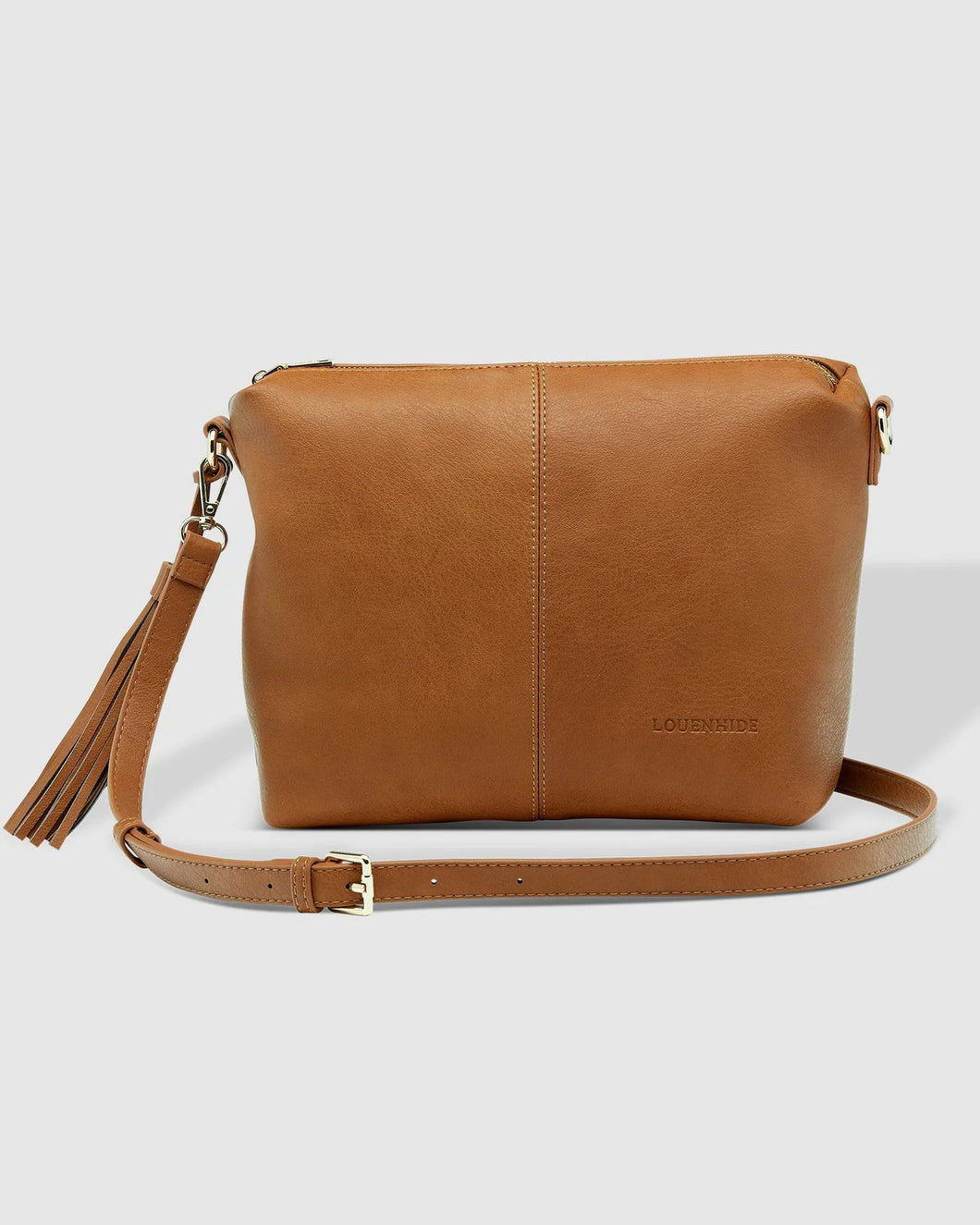 Louenhide Kasey Tan Stripe Strap Crossbody Bag