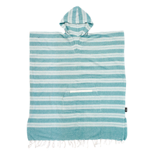 Load image into Gallery viewer, Moana Road - Turkish Towel Hoodie - Aqua Striped
