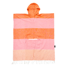 Load image into Gallery viewer, Moana Road - Turkish Towel Hoodie - Pink &amp; Orange Stripe
