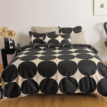 Load image into Gallery viewer, Patterson Rose - Eclipse Oatmeal &amp; Black Duvet Cover Set - Queen
