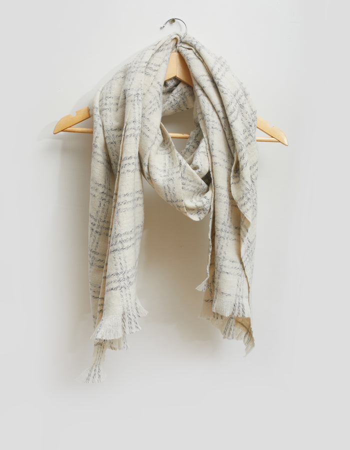 Stella + Gemma Ivory Lurex Check Scarf