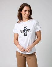 Load image into Gallery viewer, Stella + Gemma Ace T-Shirt - White Leopard Cross
