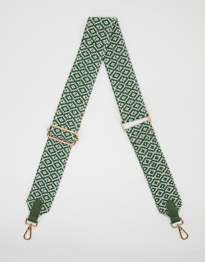 Stella + Gemma Bag Strap - Emerald & White Diamonds